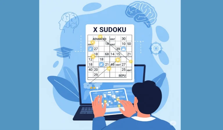 X Sudoku puzzle grid showing diagonals with numbers